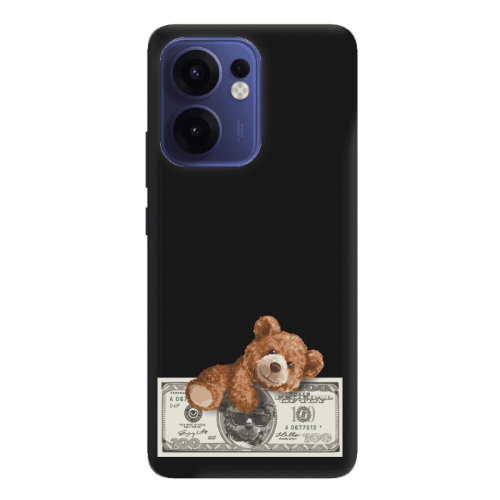 Oppo Reno 13 F Money Style Black Colored Silicone TPU Θήκη